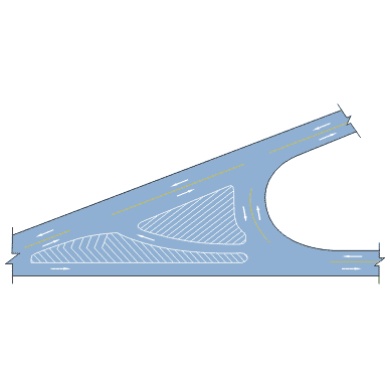 Y形路口导流线: