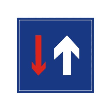 会车先行:表示会车先行，此标志设在车道以前适当位置。