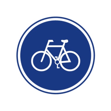 非机动车行驶:表示非机动车行驶。此标志设在道路或车道的起点及交叉路口入口处前适当位置。