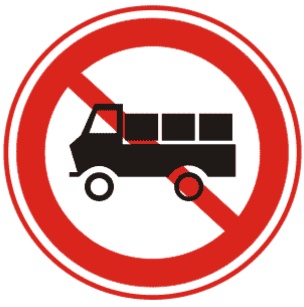 禁止载货汽车驶入:表示禁止载货机动车驶入。此标志设在载货机动车驶入的路段入口处。