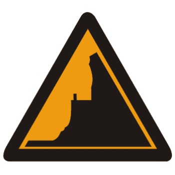 傍山险路:此标志设在山区地势险要路段（道路外侧位陡壁、悬崖危险的路段）以前适当位置。