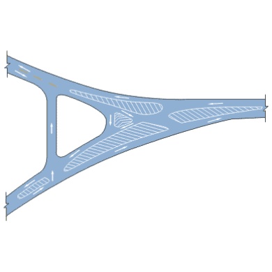 不规则路口导流线: