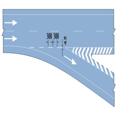 直接式出口标线: