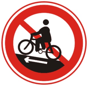 禁止骑自行车上坡:表示禁止骑自行车上坡通行。此标志设在禁止骑自行车上坡通行的路段入口处。