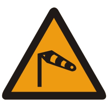 注意横风:此标志设在经常有很强的侧风并有必要引起注意的路段前适当位置。