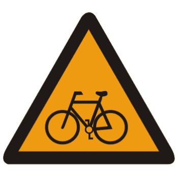 注意非机动车:此标志设在混合行驶的道路并经常有非机动车横穿、出入的地点以前适当位置。